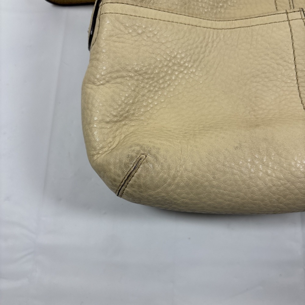 VTG Coach Soho Flap Brass Buckle Beige Leather Purse Shoulder Bag F11842 Y2K 90s - Picture 13 of 16
